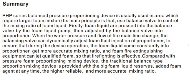 PHP Series Balanced Pressure Proportioning Device